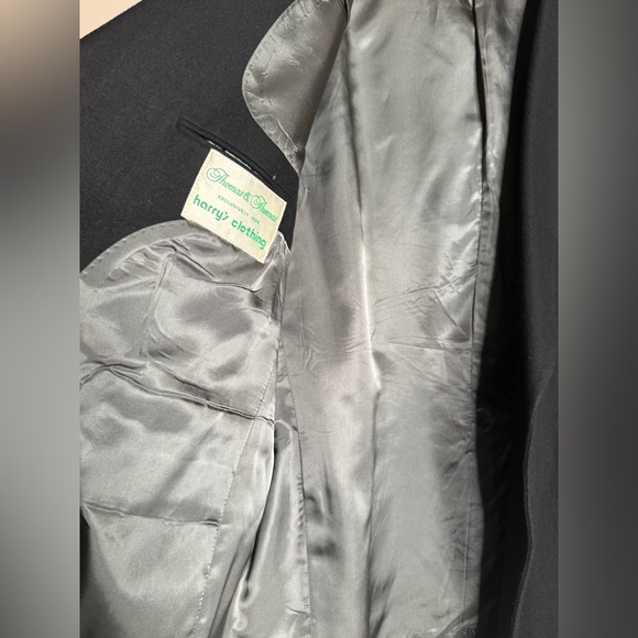 Vintage Thomas & Thomas Wool Cashmere Blazer | Gold Button Black Jacket L - Picture 3 of 7